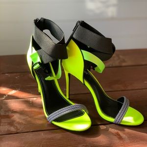 Neon Strappy High Heels